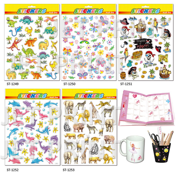 PVC, PVC Sticker,dinosaur, butterfly, flower, pirate, dolphin, giraffe, Elephant